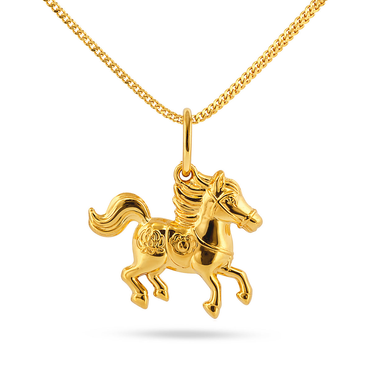 22K Gold Horse Charm Pendant