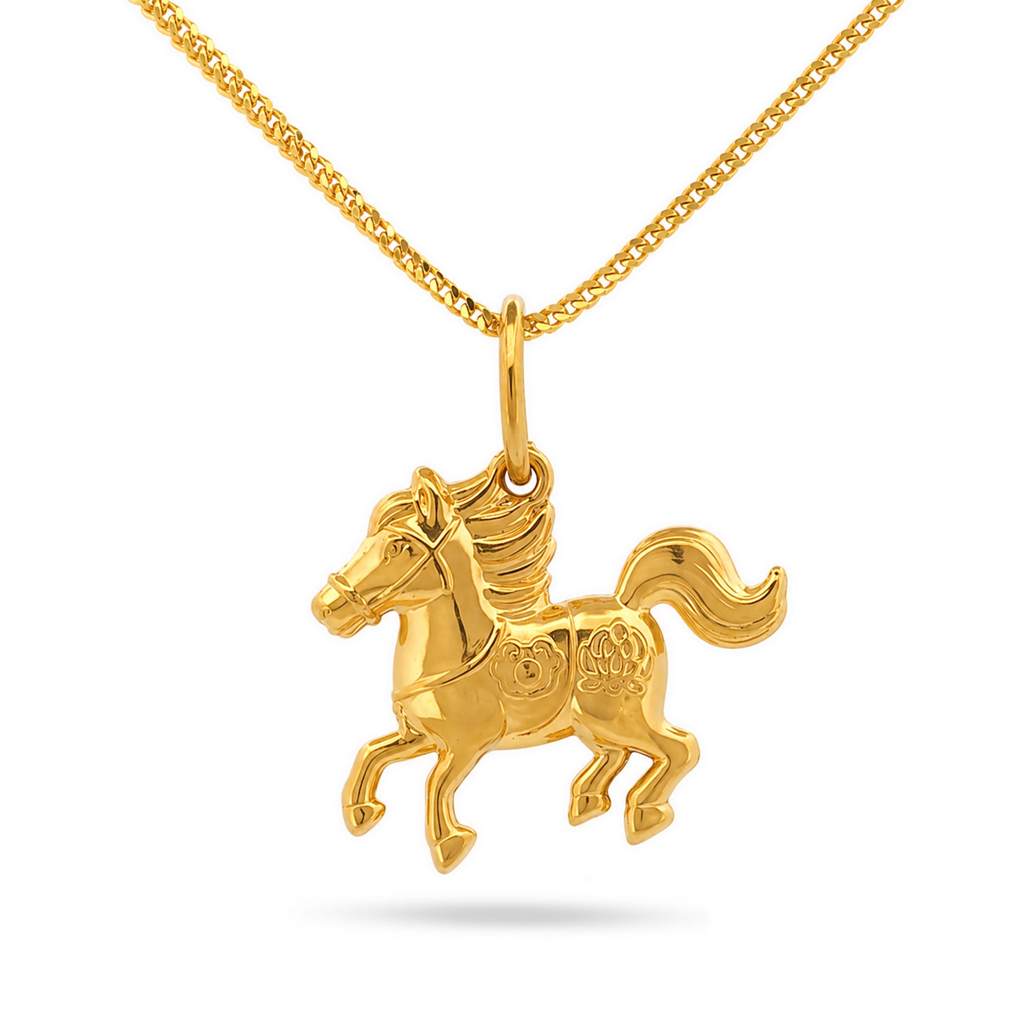 22K Gold Horse Charm Pendant
