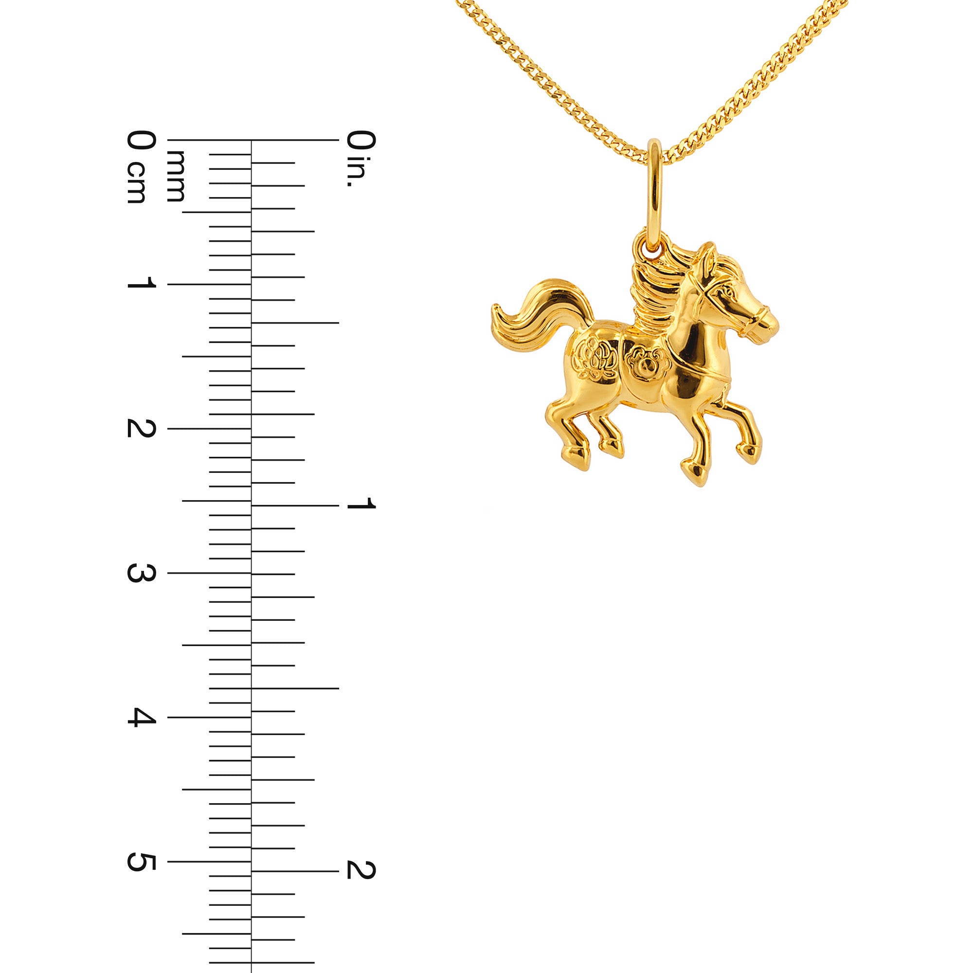 22K Gold Horse Charm Pendant