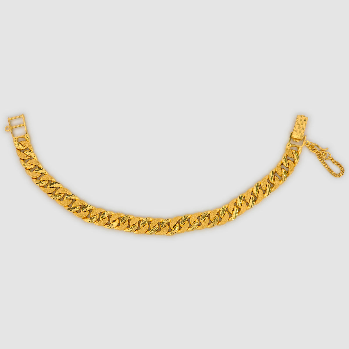 22K Gold Diamond Cut Cuban Link Bracelet