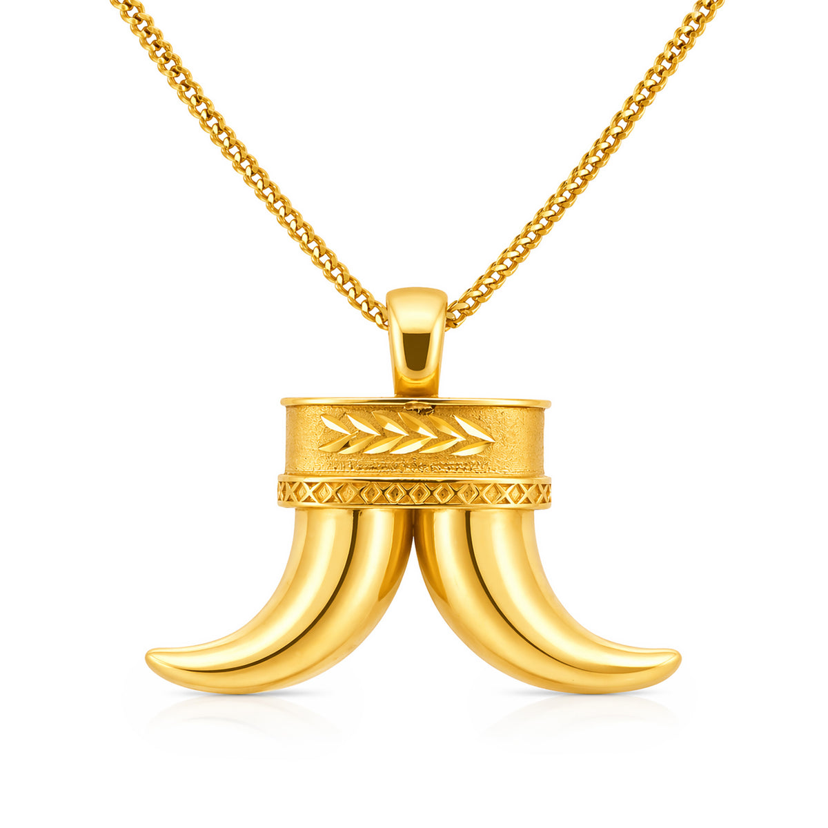 22K Gold Tiger Tooth Pendant