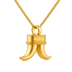 22K Gold Tiger Tooth Pendant