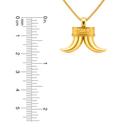 22K Gold Tiger Tooth Pendant