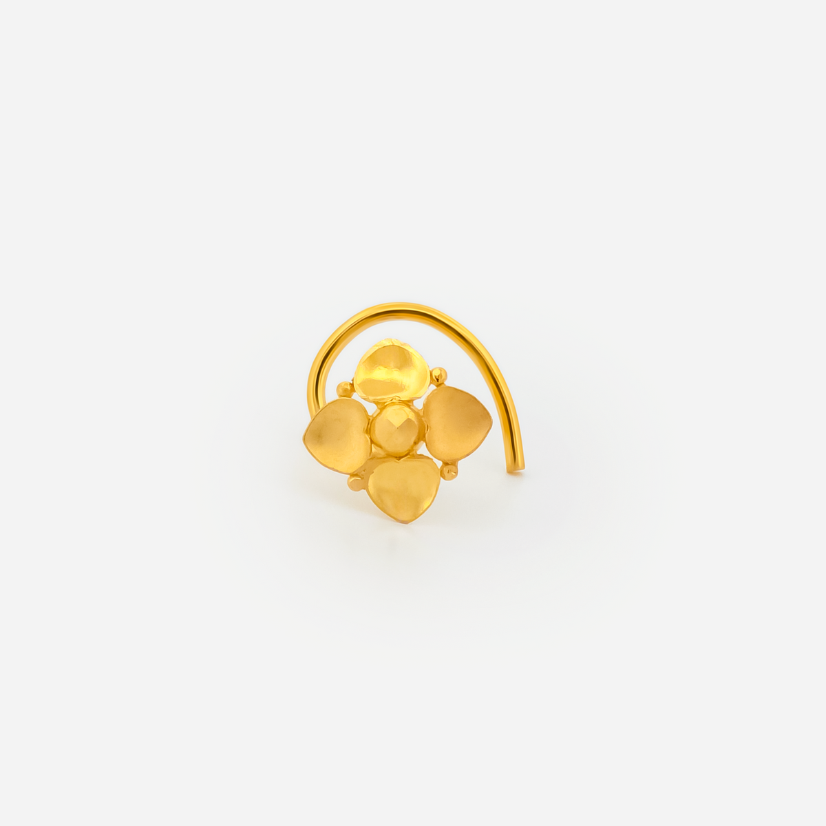 22K Gold Textured Motif Nose Pin