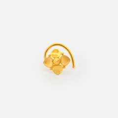 22K Gold Textured Motif Nose Pin