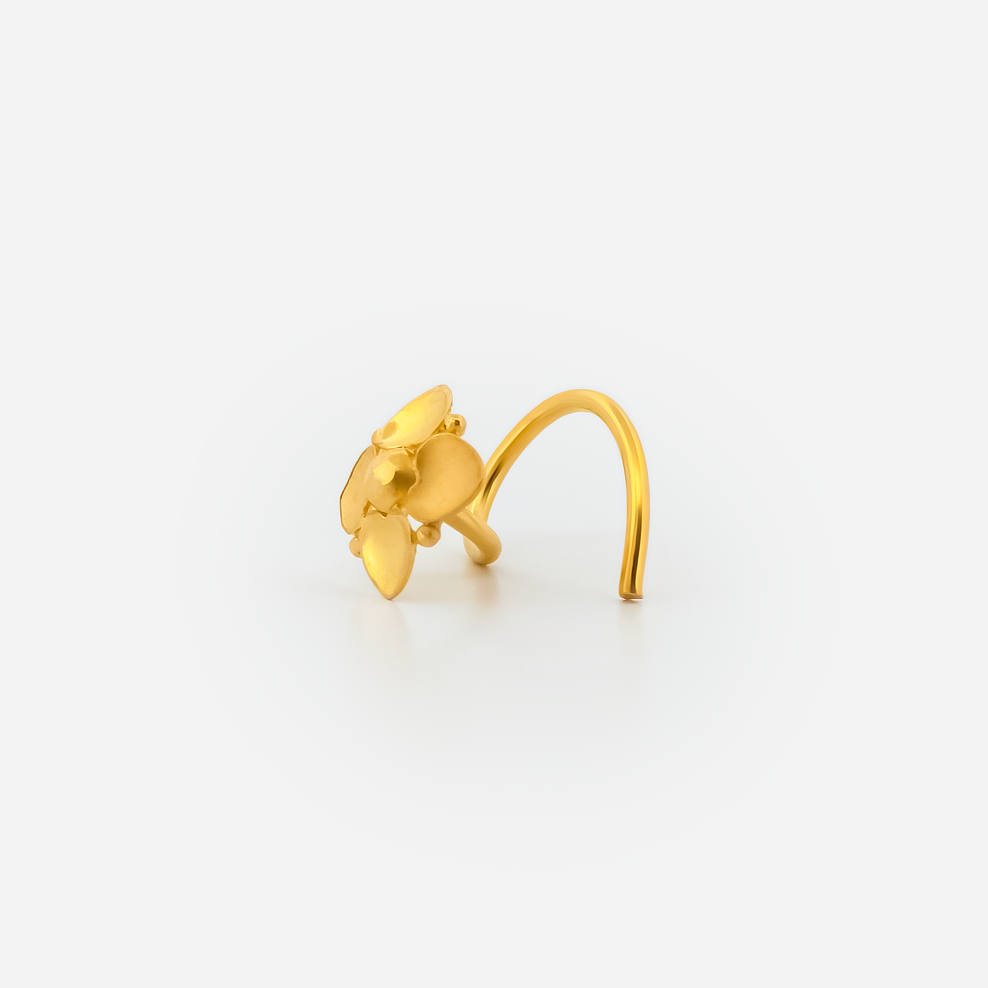 22K Gold Textured Motif Nose Pin