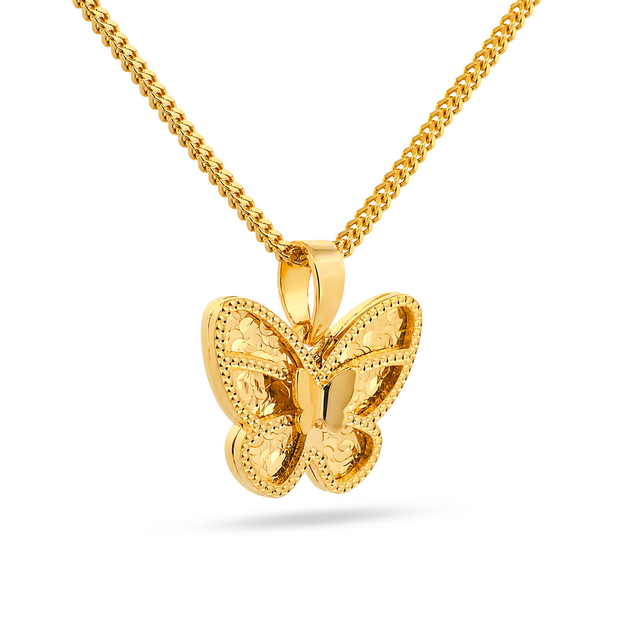 22K Gold 3D Butterfly Pendant