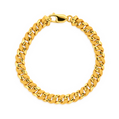 22K Gold Textured Cuban Link Bracelet
