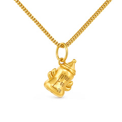 22K Gold Baby Milk Bottle Pendant