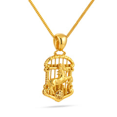 22K Gold Horse Abacus Pendant Necklace