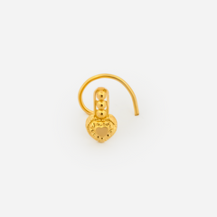 22K Gold Heart Charm Nose Pin