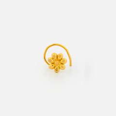 22K Gold Flower Nose Pin
