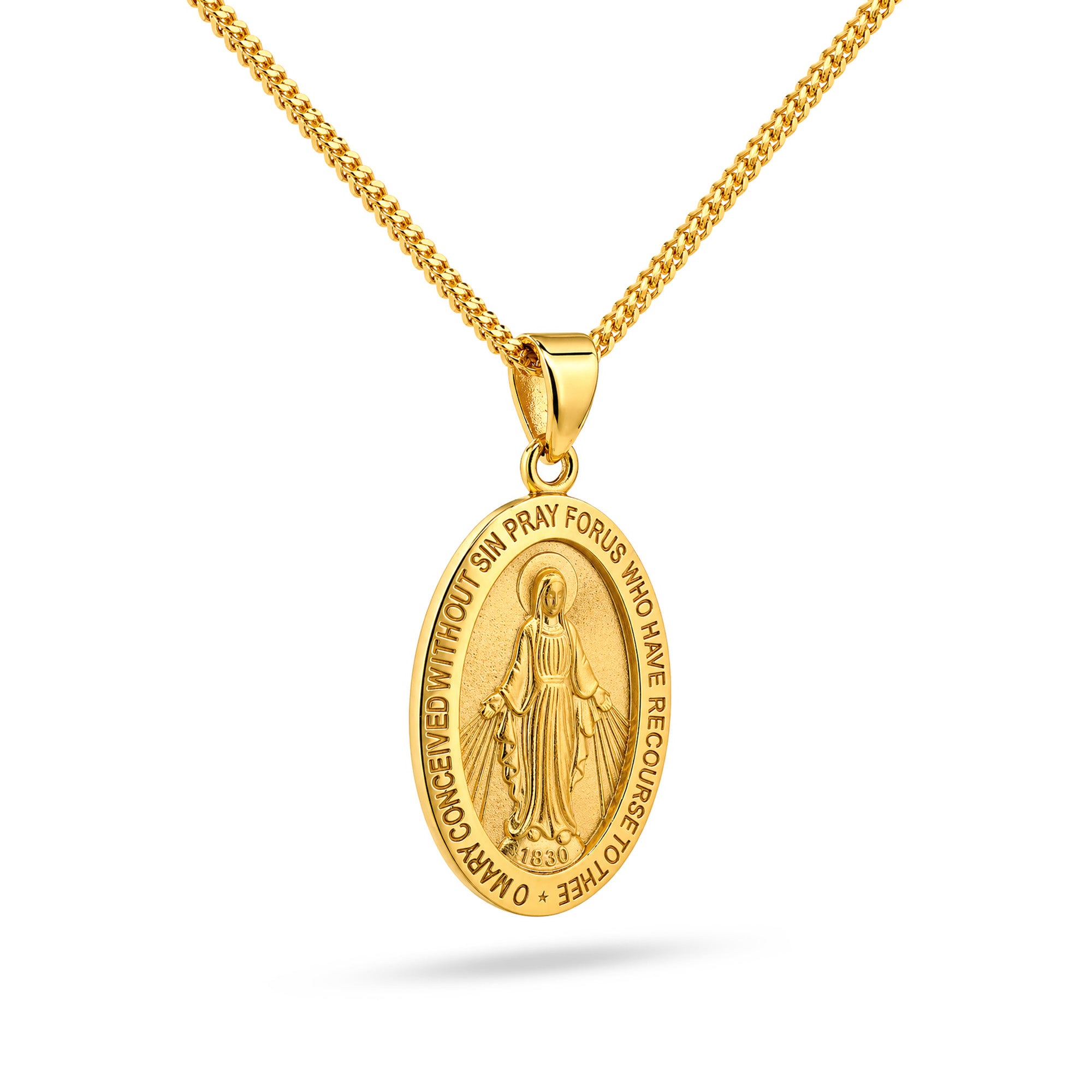 22K Gold Virgin Mary Pendant