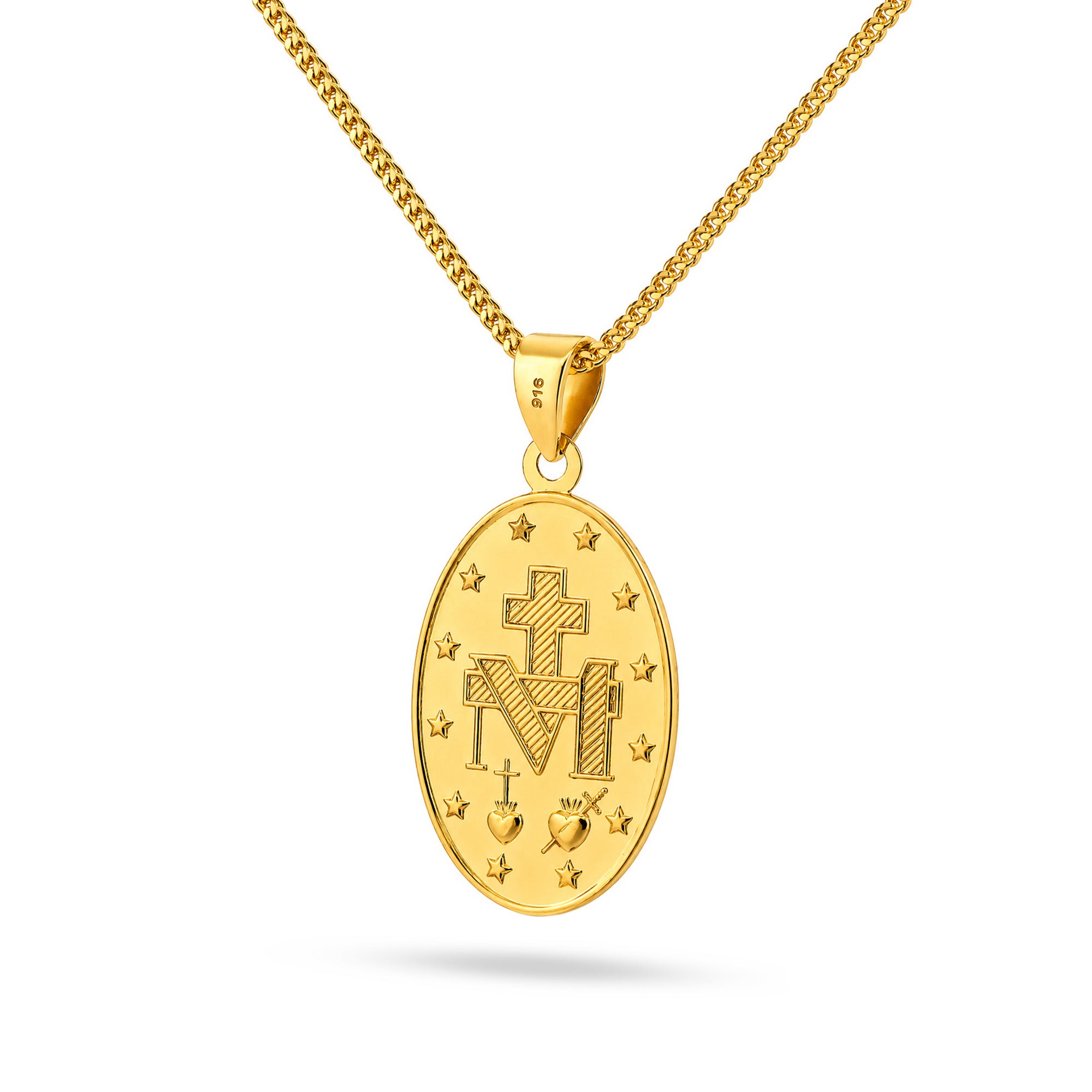 22K Gold Virgin Mary Pendant