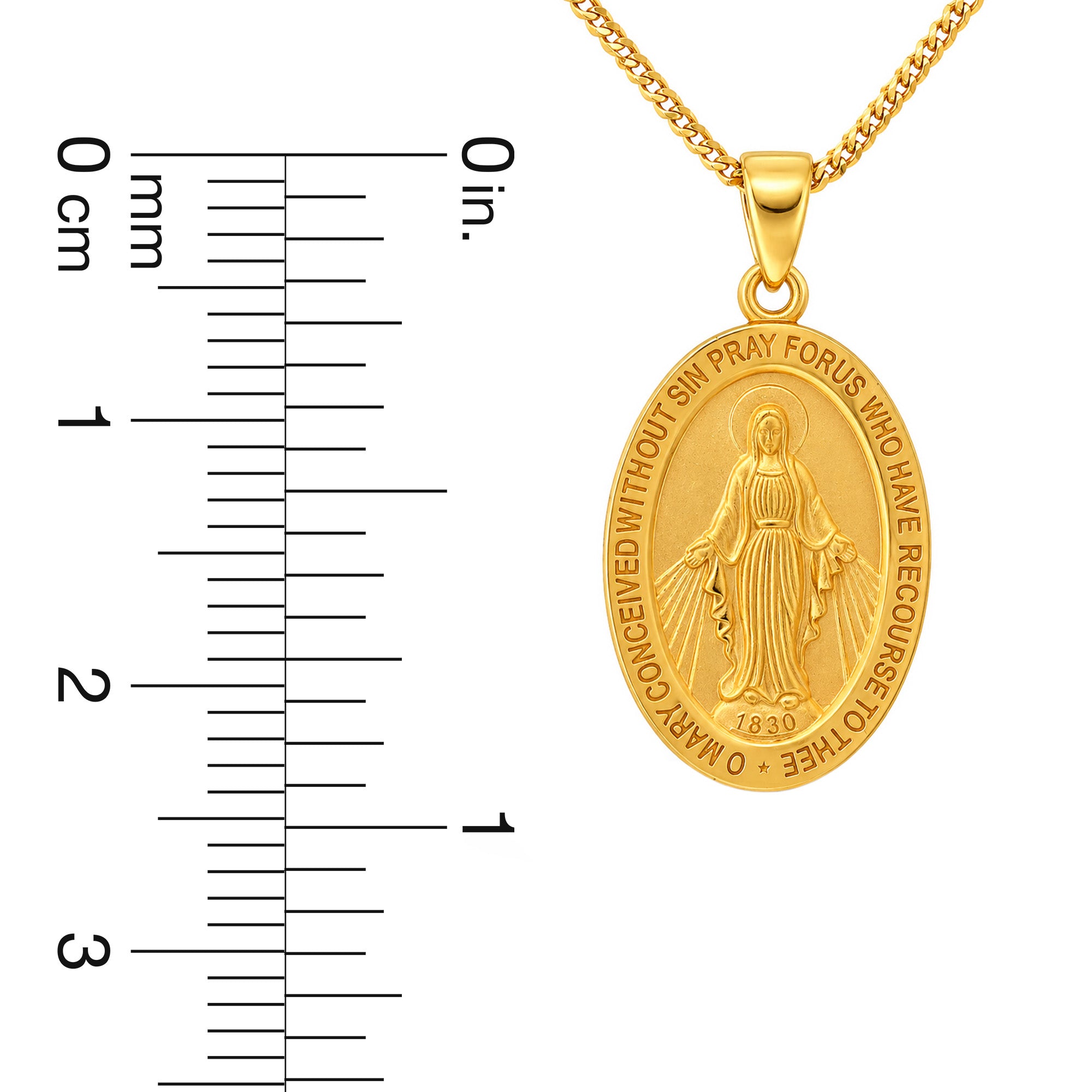 22K Gold Virgin Mary Pendant