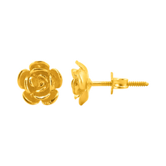 22K Gold Bloom Rose Stud Earrings