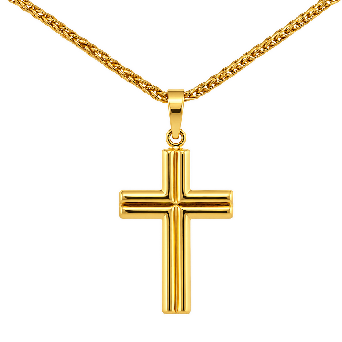 22K Gold Classic Cross Pendant