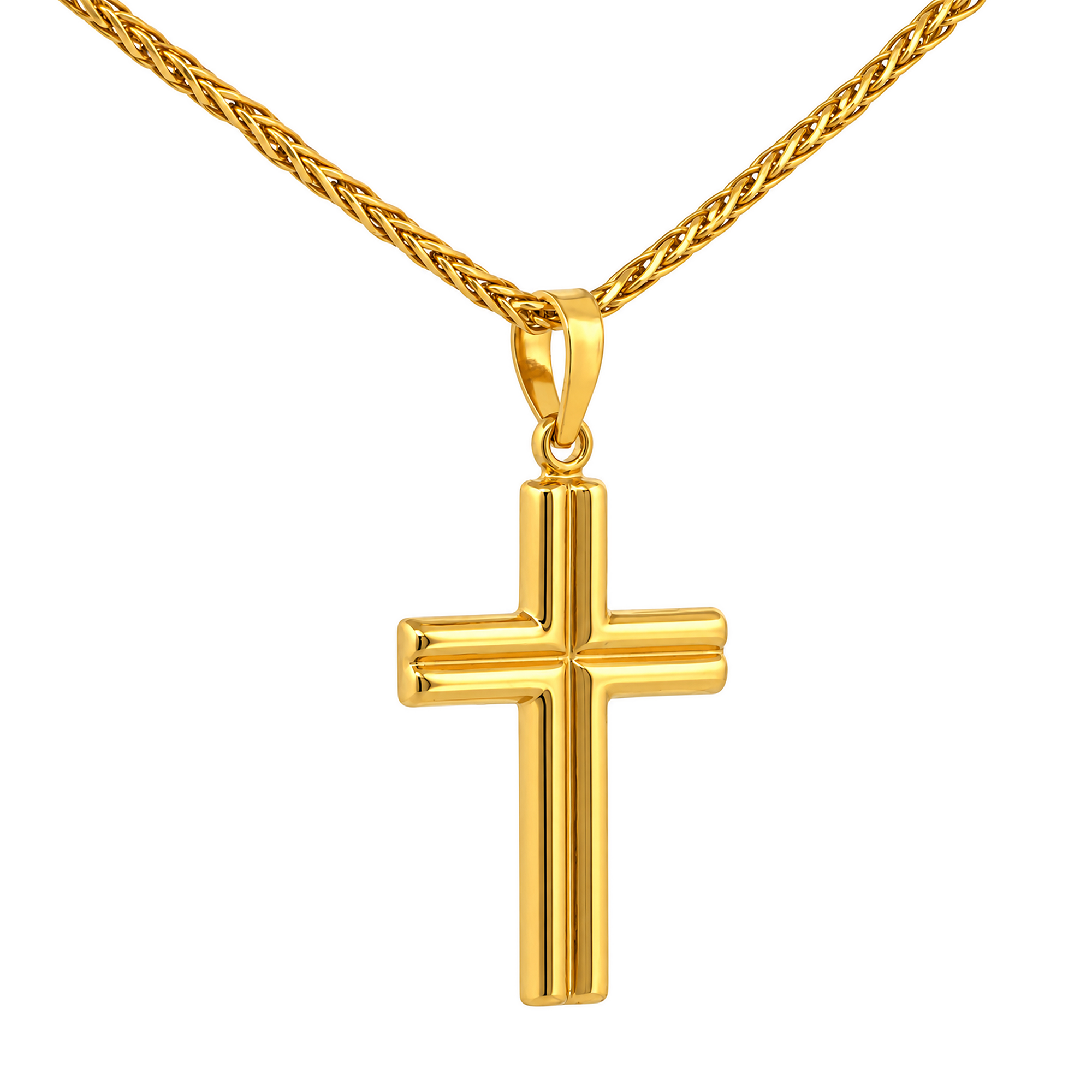 22K Gold Classic Cross Pendant