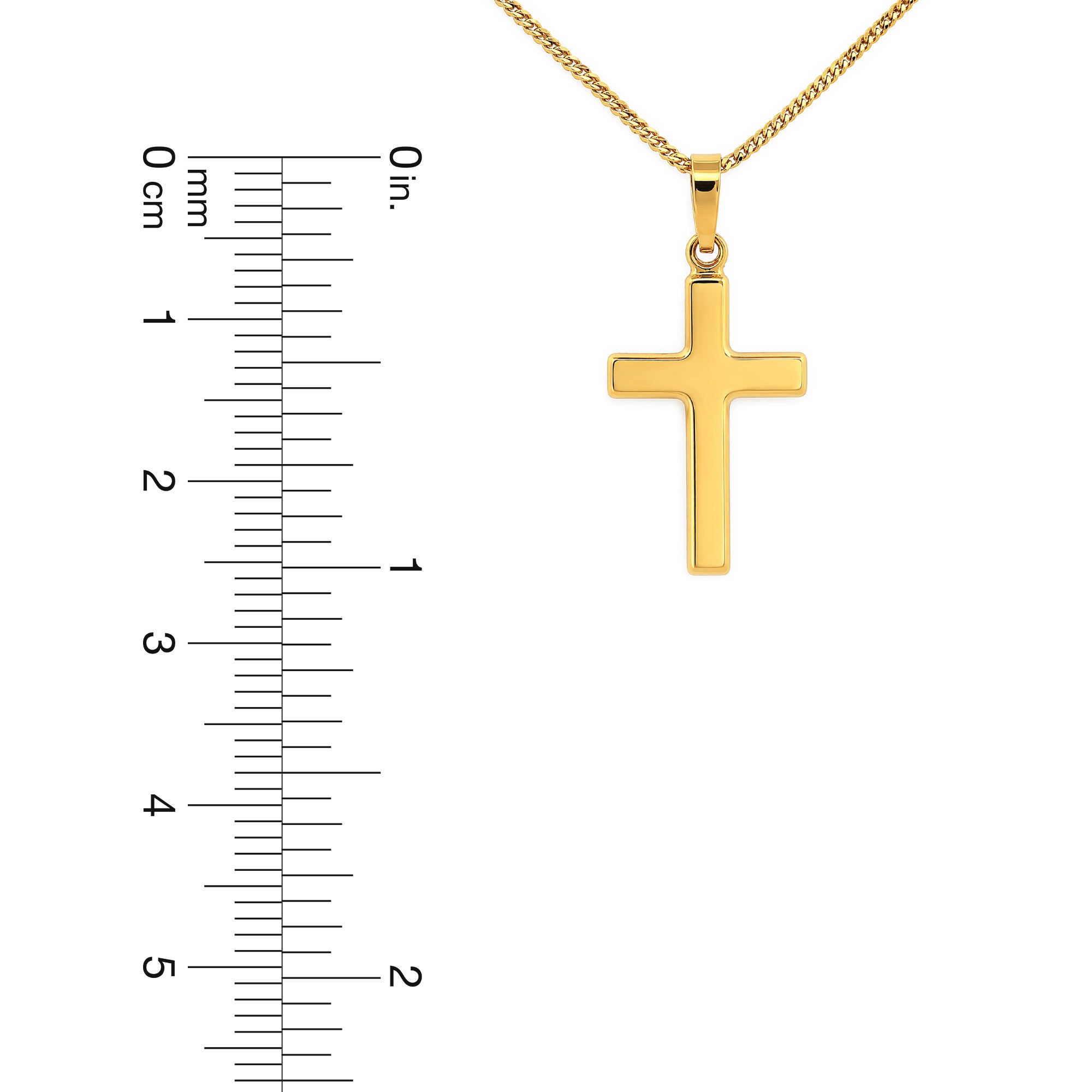 22K Gold Plain Cross Pendant