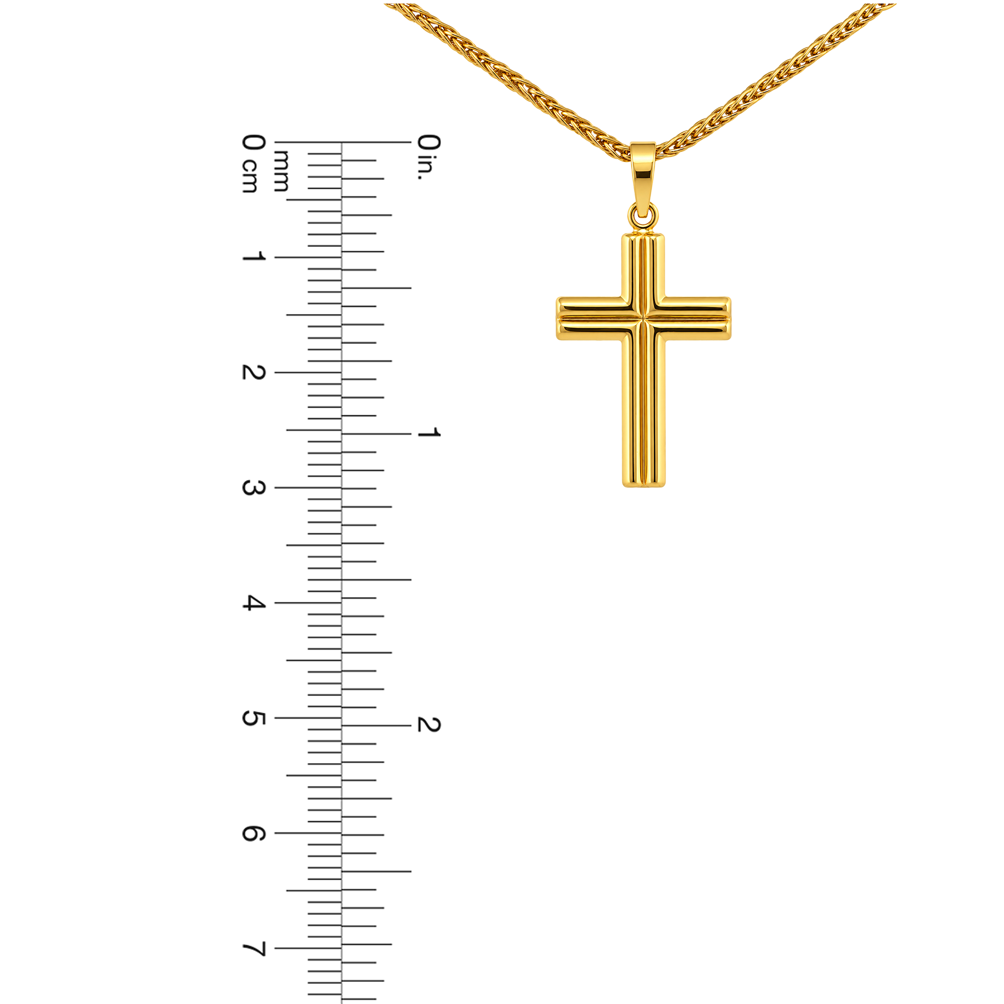 22K Gold Classic Cross Pendant