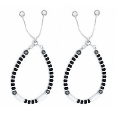 Silver White & Black Nazariya Kids Bracelets - Set of 2