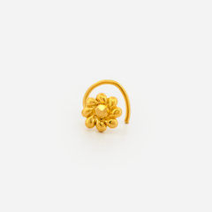 22K Gold Bloom Flower Nose Pin