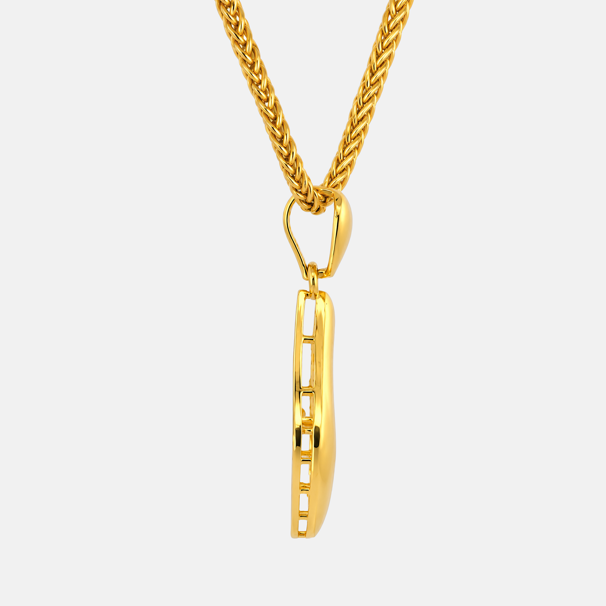 22K Gold Textured Teardrop Pendant