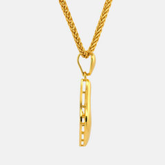22K Gold Textured Teardrop Pendant