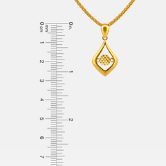 22K Gold Textured Teardrop Pendant