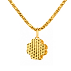 22K Gold Floral Medallion Pendant