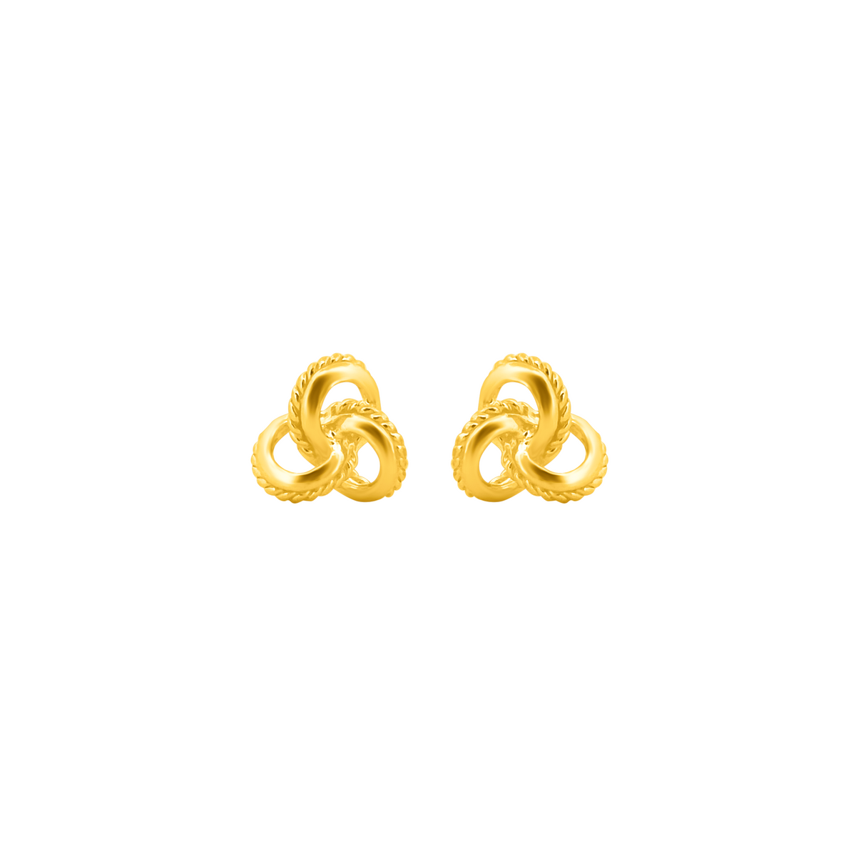 22K Gold Knot Stud Earrings