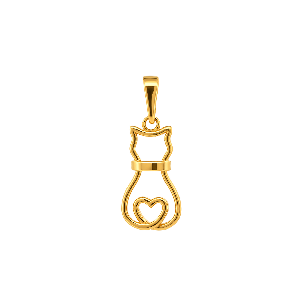 22K Gold Cat Pendant