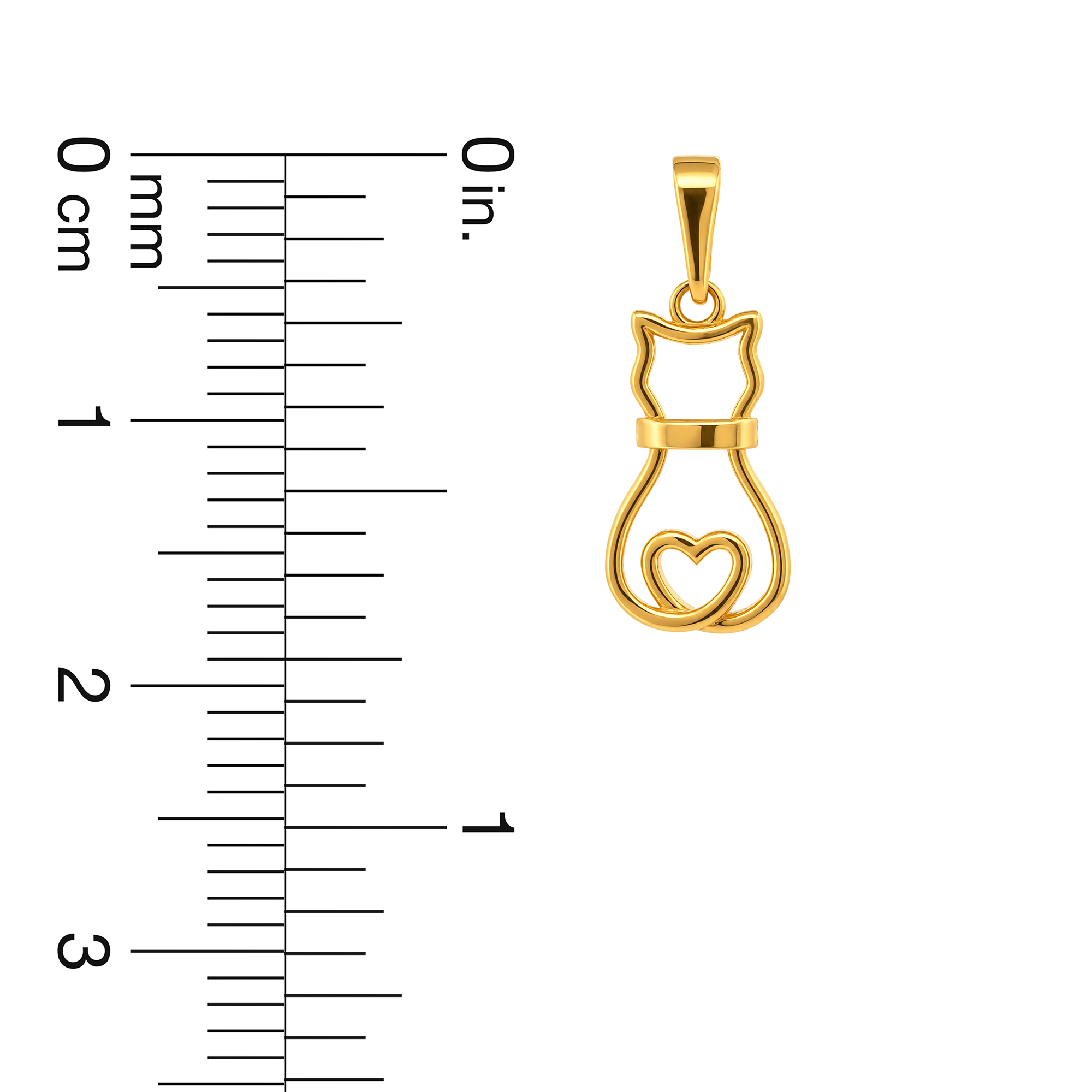 22K Gold Cat Pendant