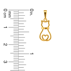 22K Gold Cat Pendant