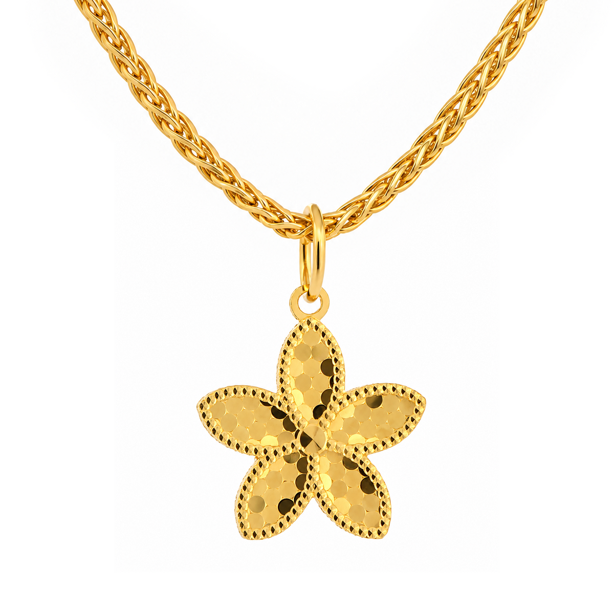 22K Gold Radiant Flower Pendant