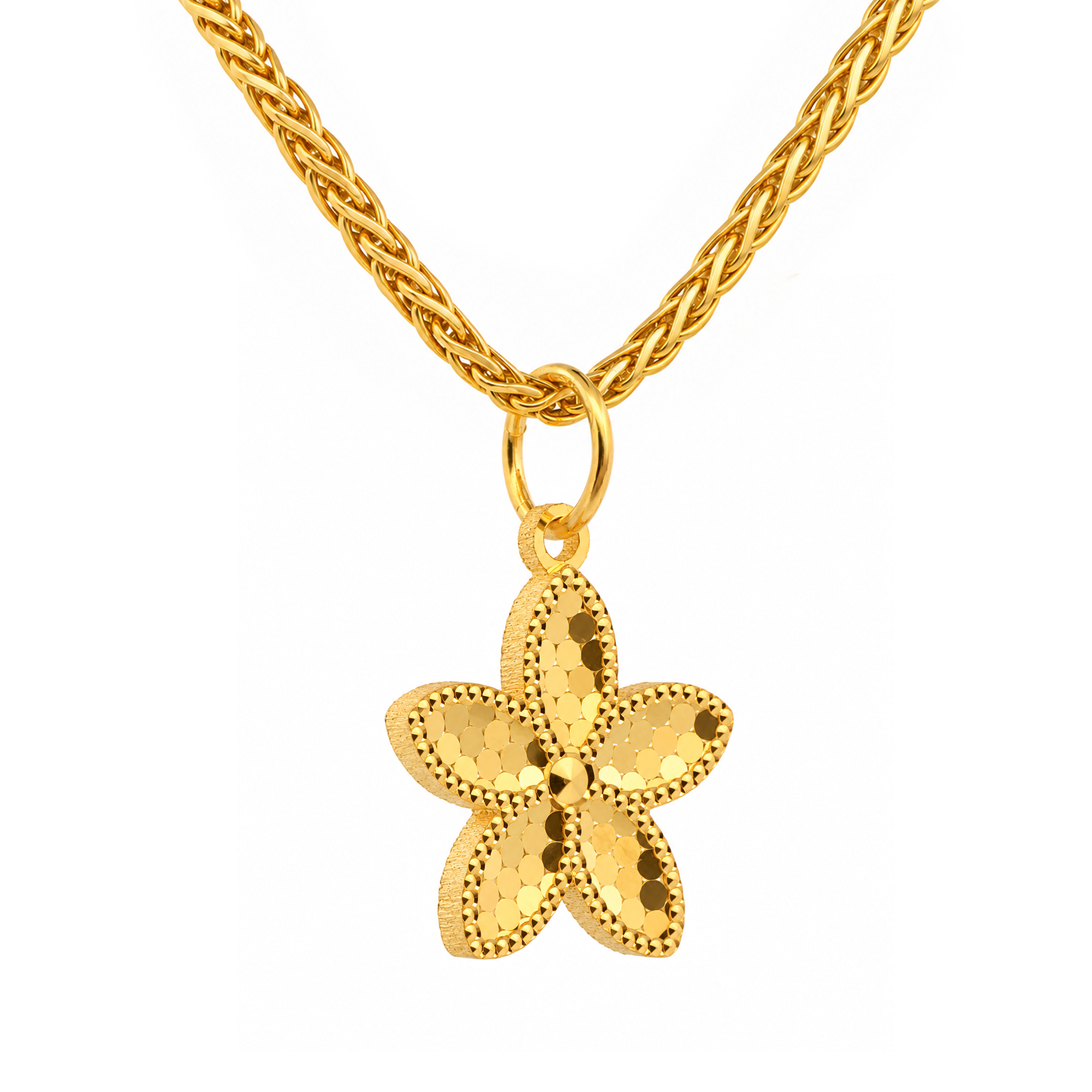 22K Gold Radiant Flower Pendant