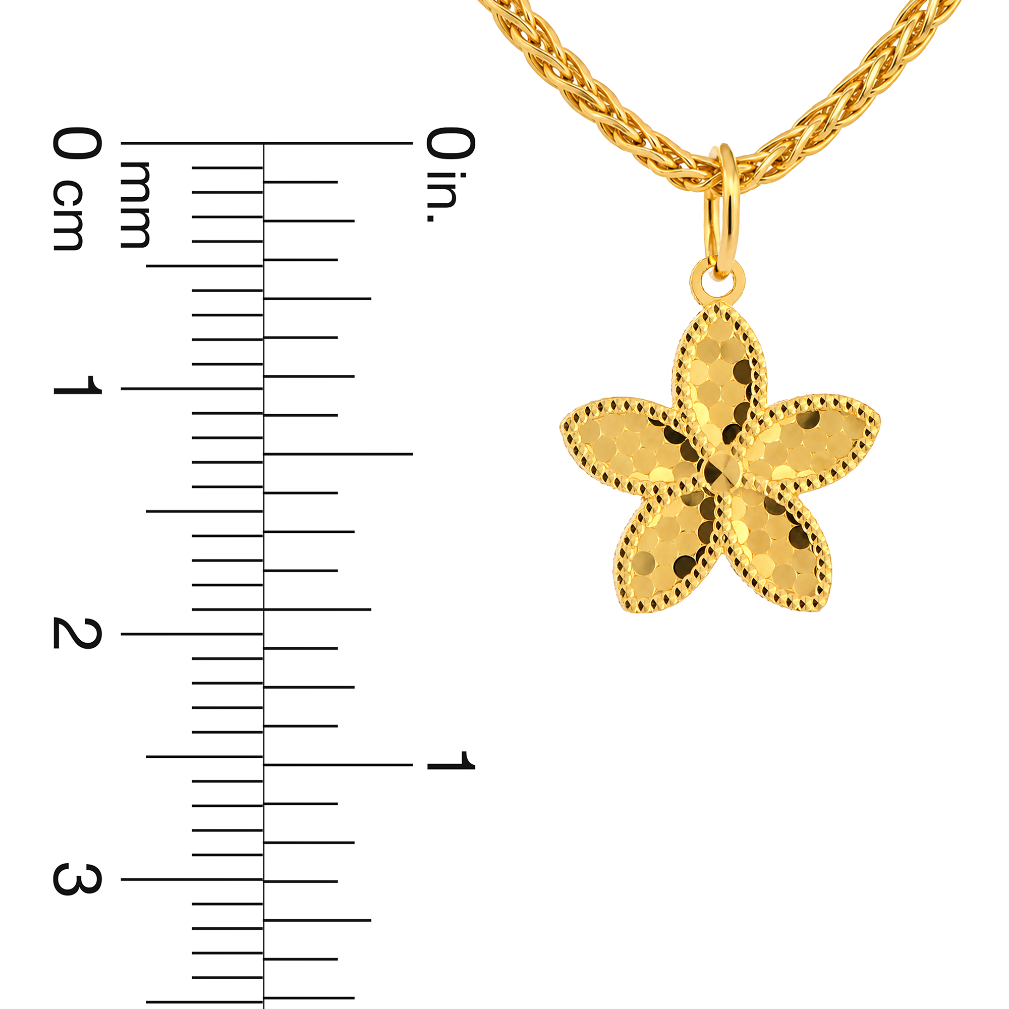 22K Gold Radiant Flower Pendant