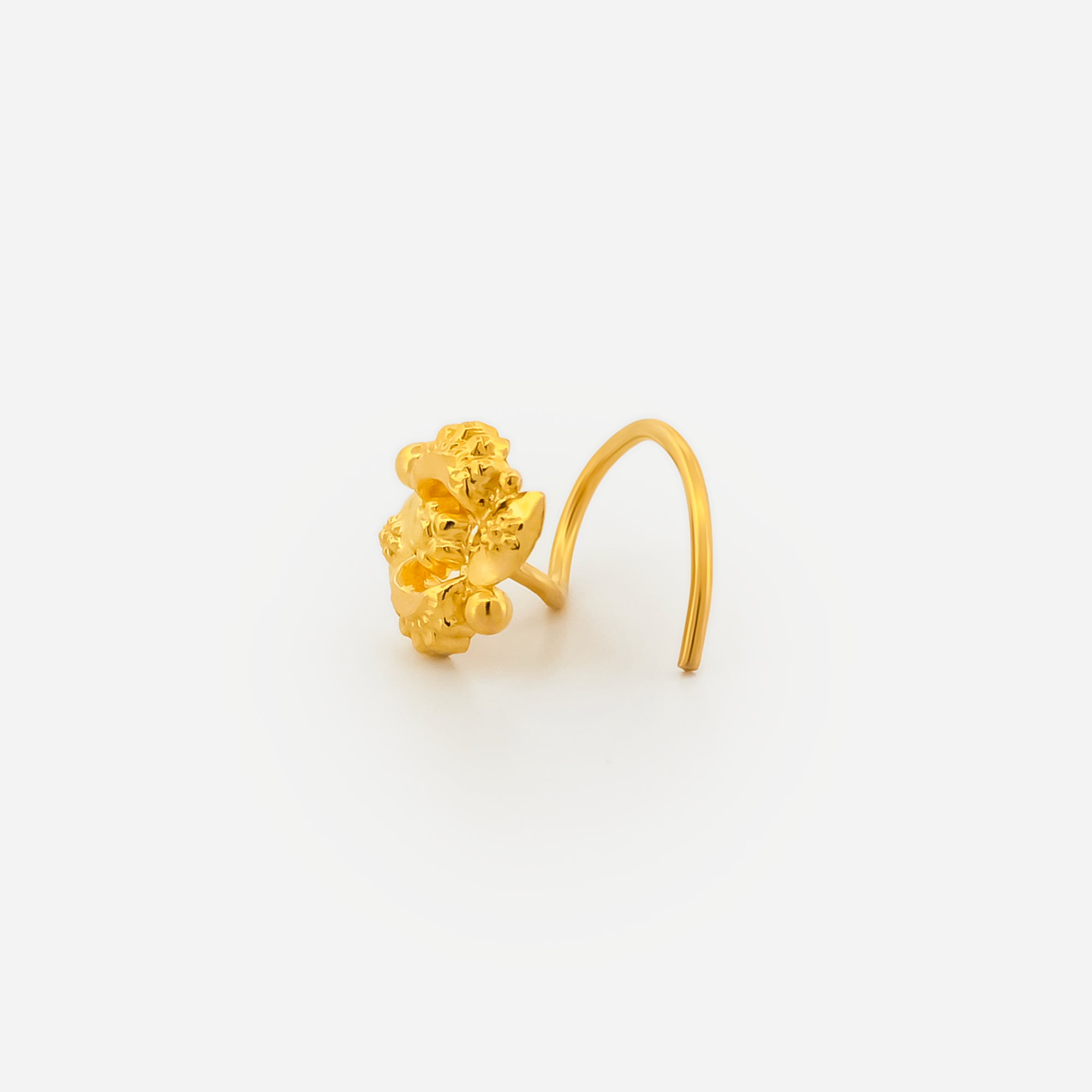 22K Gold Floral Cluster Nose Pin