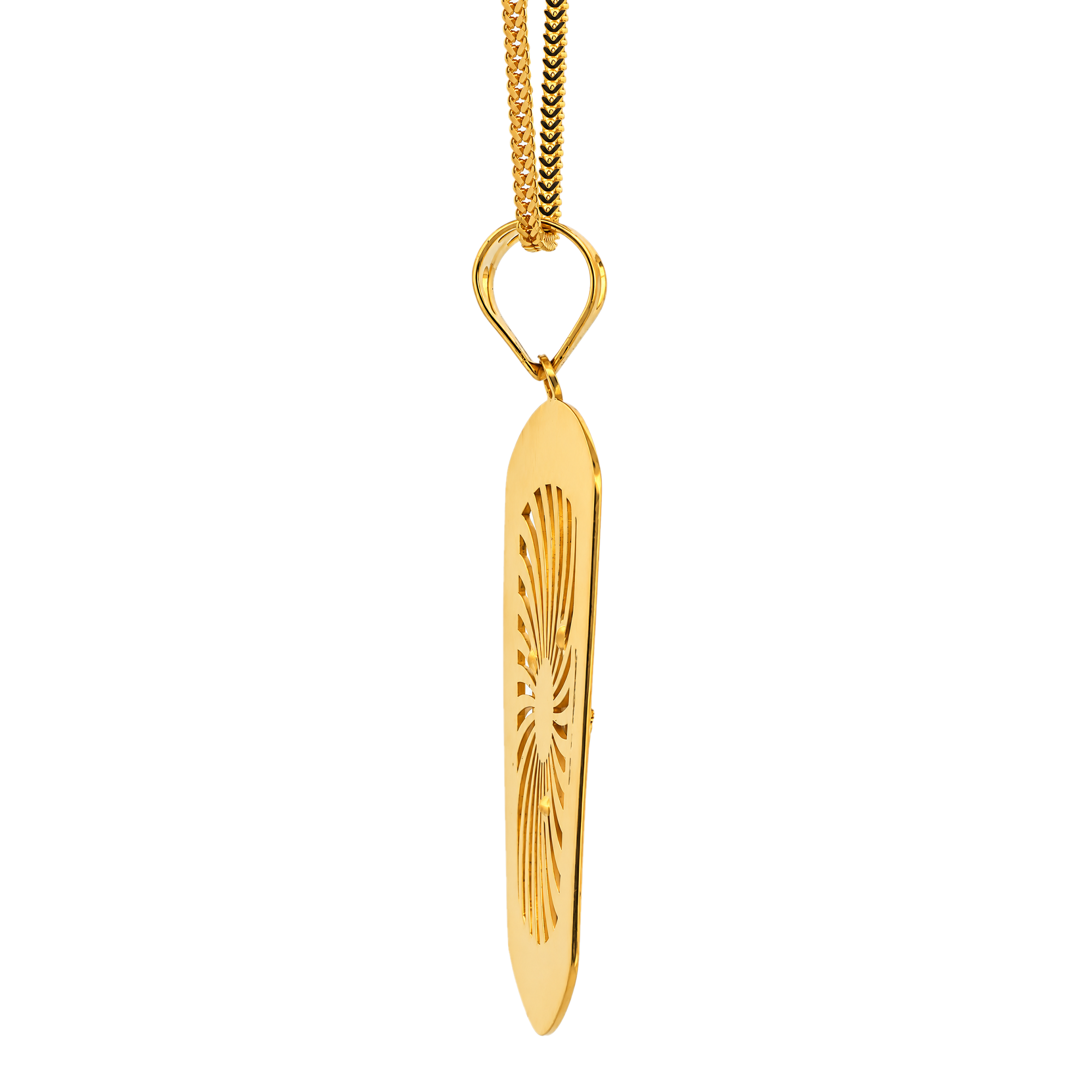 22K Gold Sunburst OM Pendant