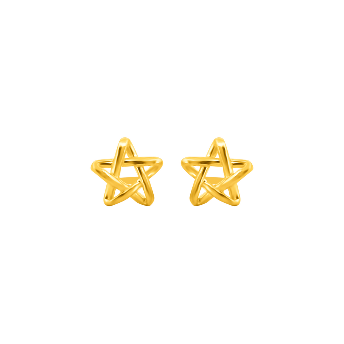 22K Gold Star Stud Earrings