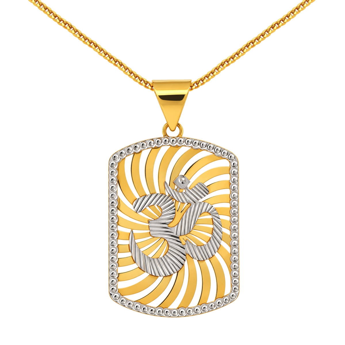 22K Gold Two-Tone Swirl OM Pendant