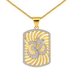 22K Gold Two-Tone Swirl OM Pendant