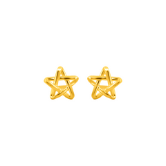 22K Gold Star Stud Earrings