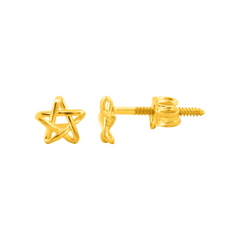 22K Gold Star Stud Earrings