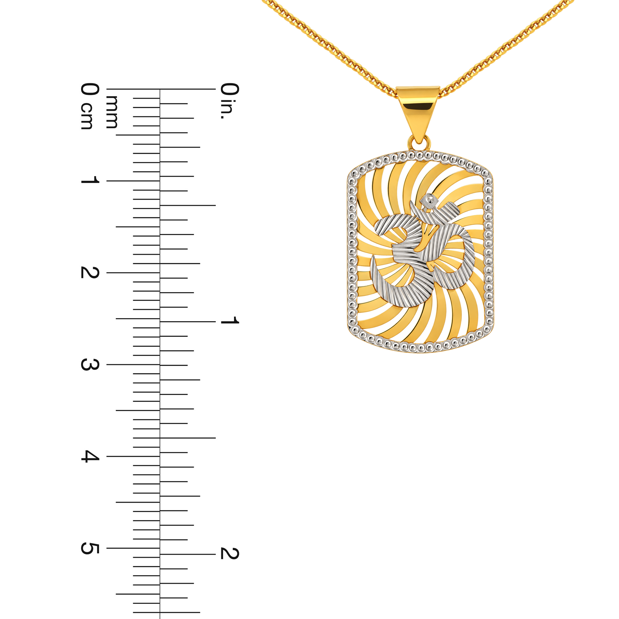 22K Gold Two-Tone Swirl OM Pendant