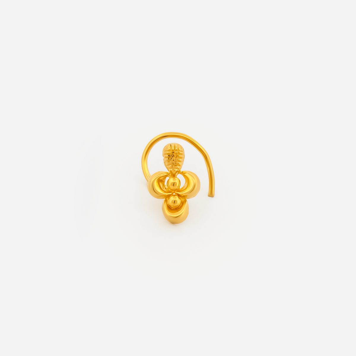 22K Gold Triple Drop Filigree Nose Pin