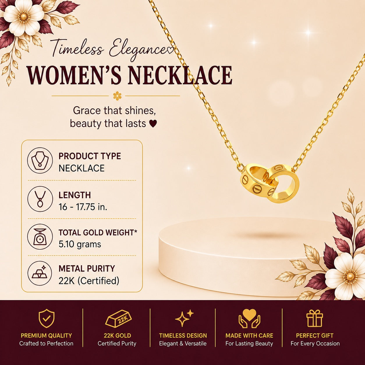 22K Gold RingLinked Necklace