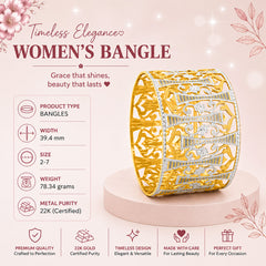 22K Gold TwoTone Wide Bangle