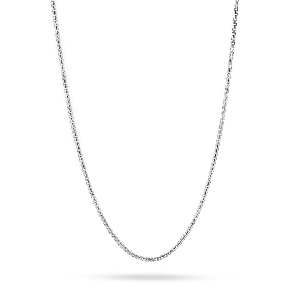 18K White Gold Box Chain - 18"
