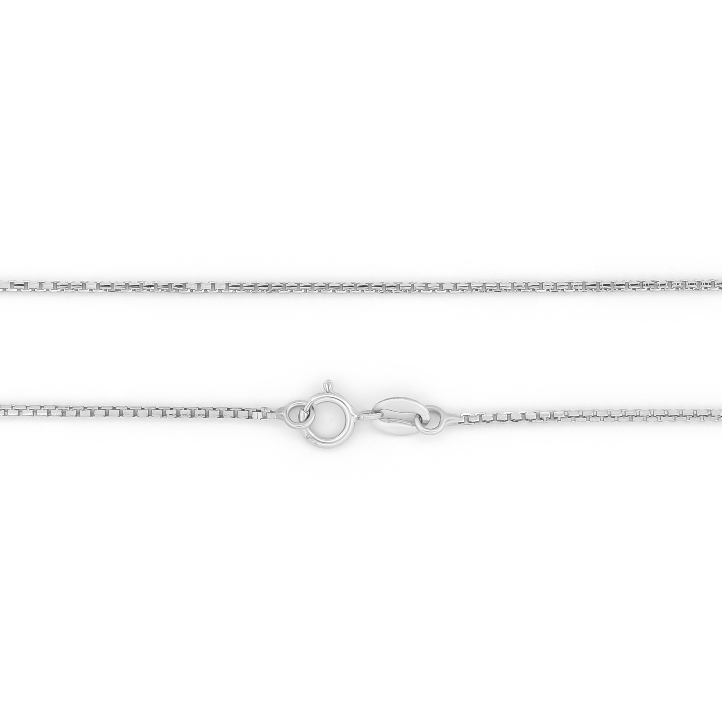 18K White Gold Box Chain - 18"